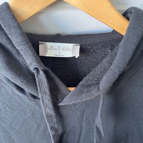 Altar’d State Cozy Dark Gray Hoodie Dress With Drawstings Size Small - Picture 3 of 4
